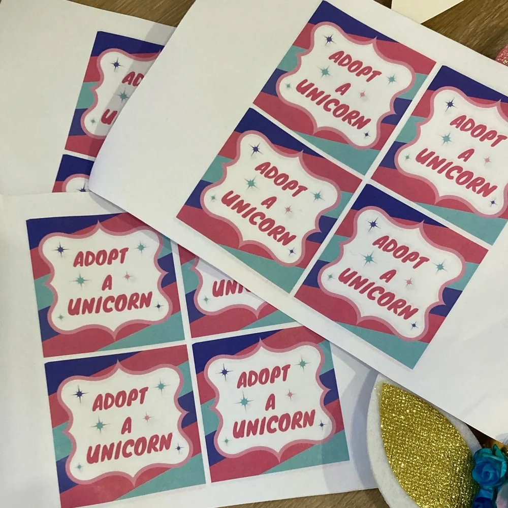 Girls Unicorn party supplies headbands mood rings plush party favors cake topper